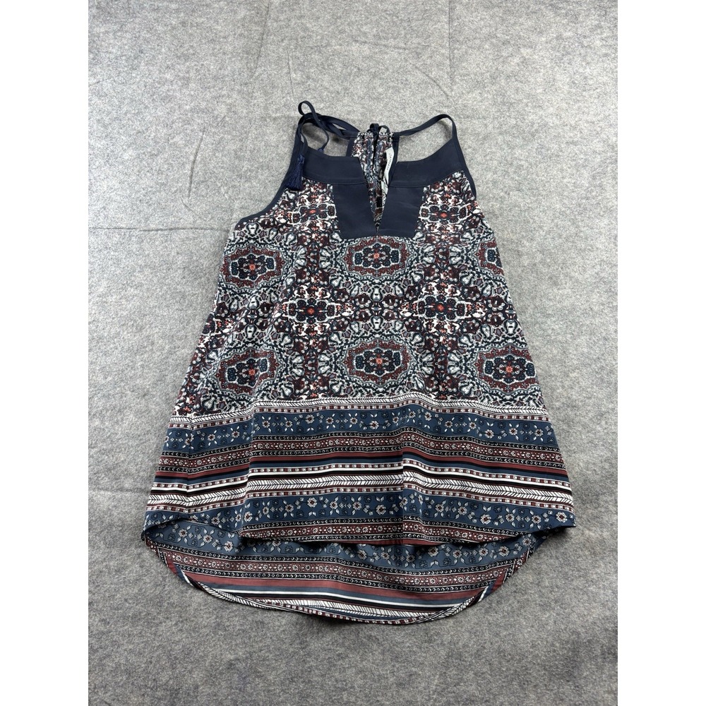 Athleta Women's S Medallion Dunes Sleeveless Tank Top Blue Boho Travel Breezy